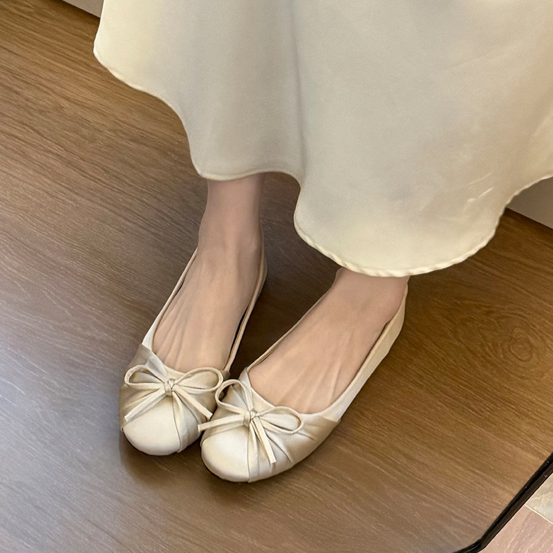 Women'S Shoes And Accessories - 2026 Nieuwe strik-knoop temperament satijnen lage