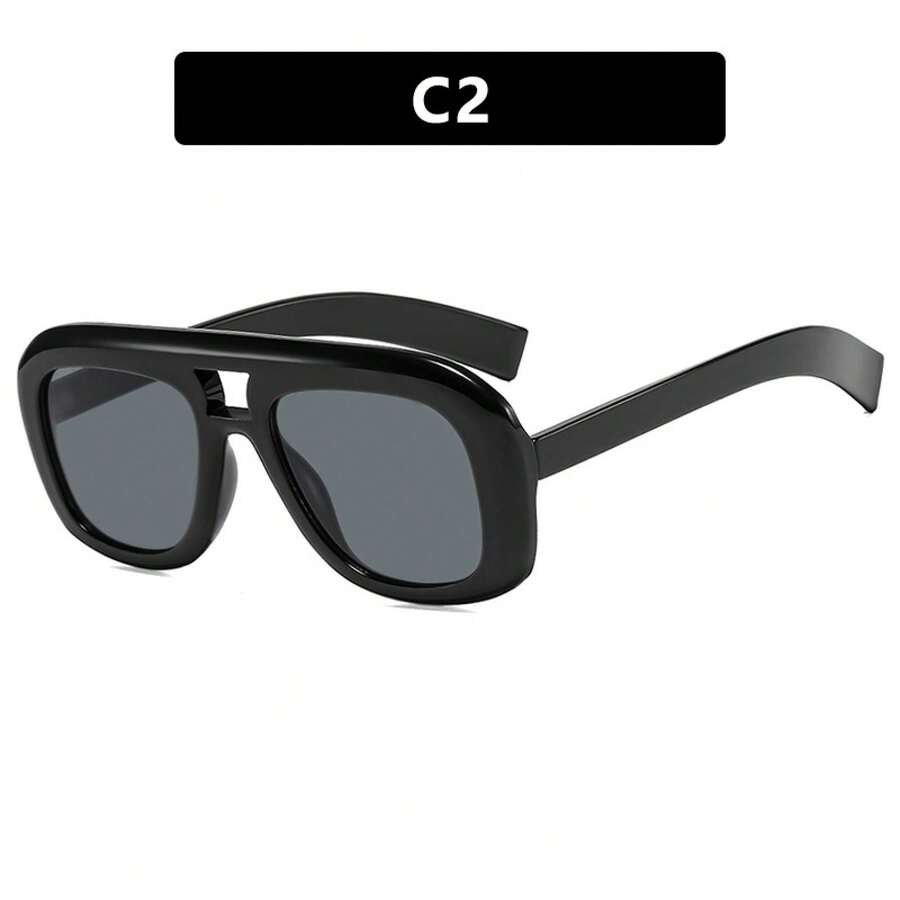 Sunglasses Oversized Square - Oversized vierkante bril met dubbele brug