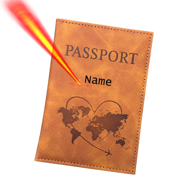 Women Accessories Name - Gepersonaliseerde naam paspoorthouder reisportemonnee gegraveerde lederen