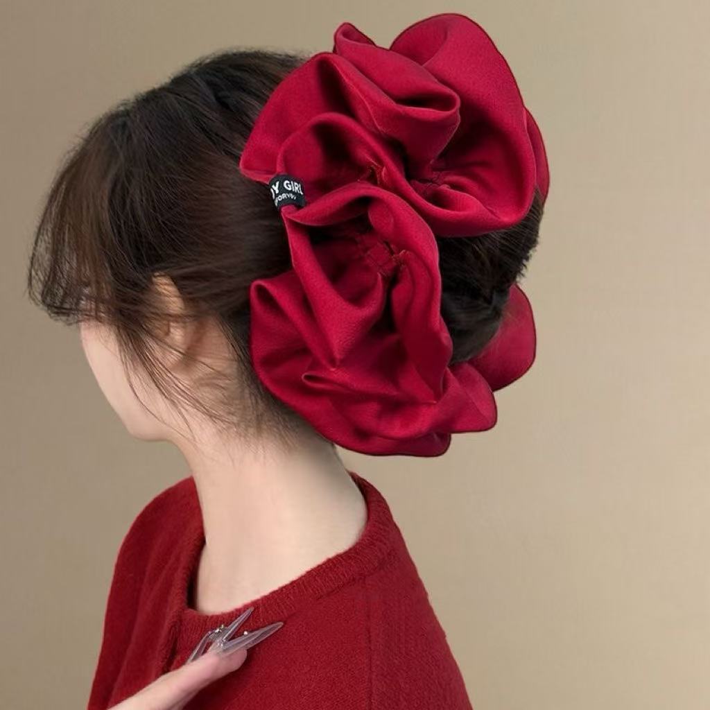 Hair Tie Velvet - Oversized fluwelen haarbanden – Rode &