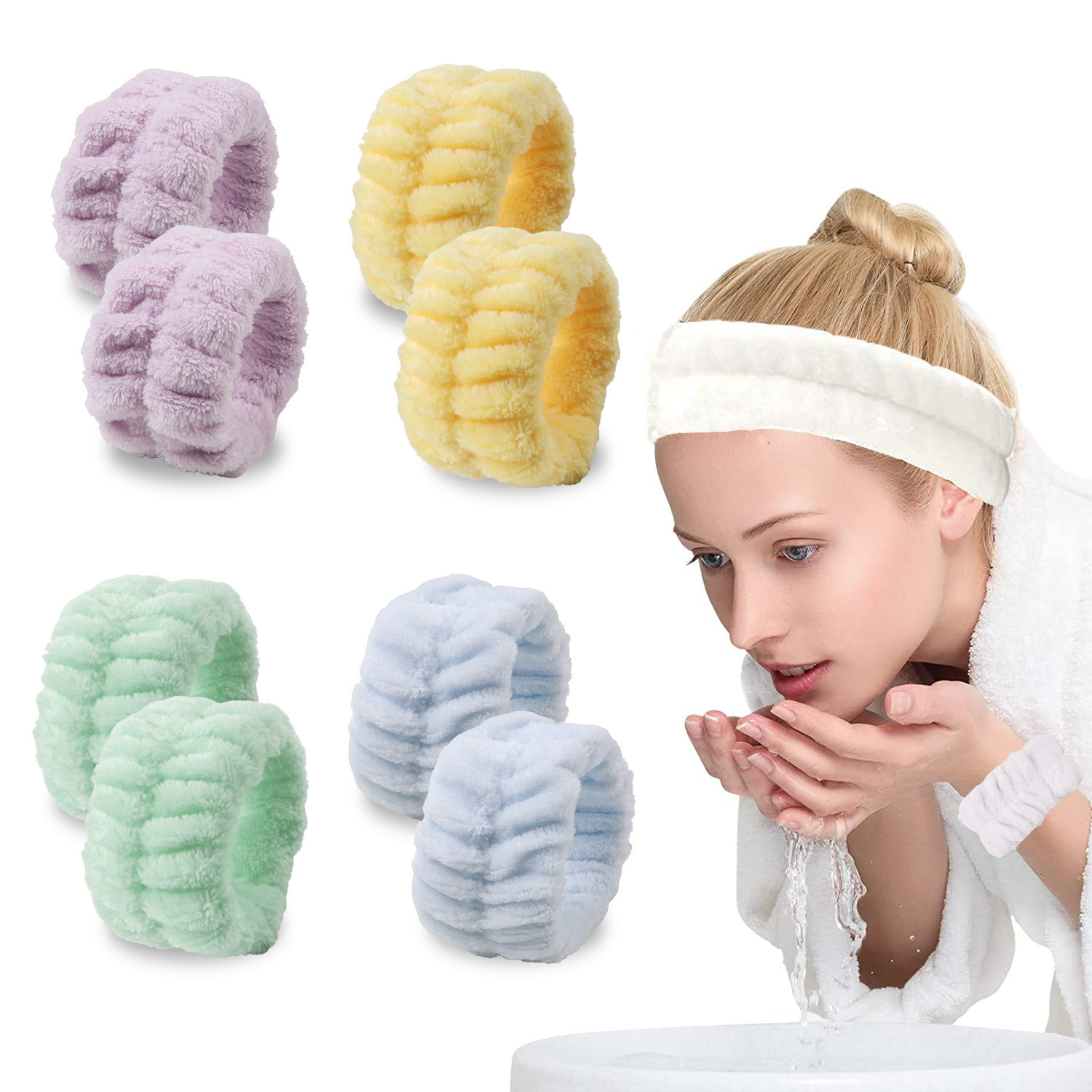 Hair Tie Velvet - Fluwelen zachte elastische hoofdband gezicht wassen