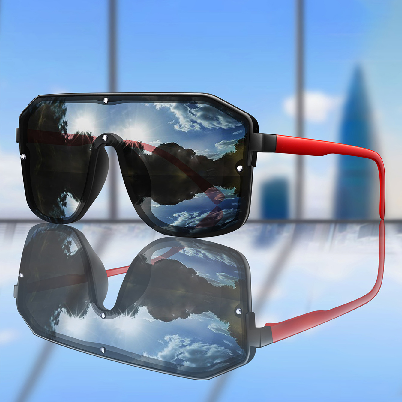 Nieuw merk vierkante grote fra - Sunglasses Oversized Square recensie en prijs